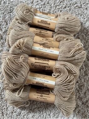 Brunswick Needlepoint Tapestry 100% Virgin Wool Yarn in light brown 19 skeins